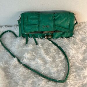Green Bow Accent Crossbody Clutch